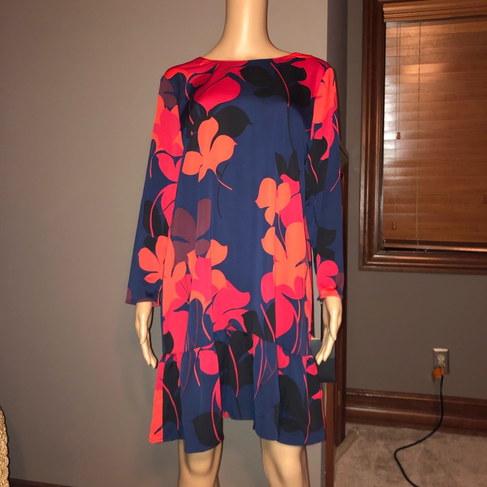 HALOGEN® Button Back Ruffle Hem Dress NWT